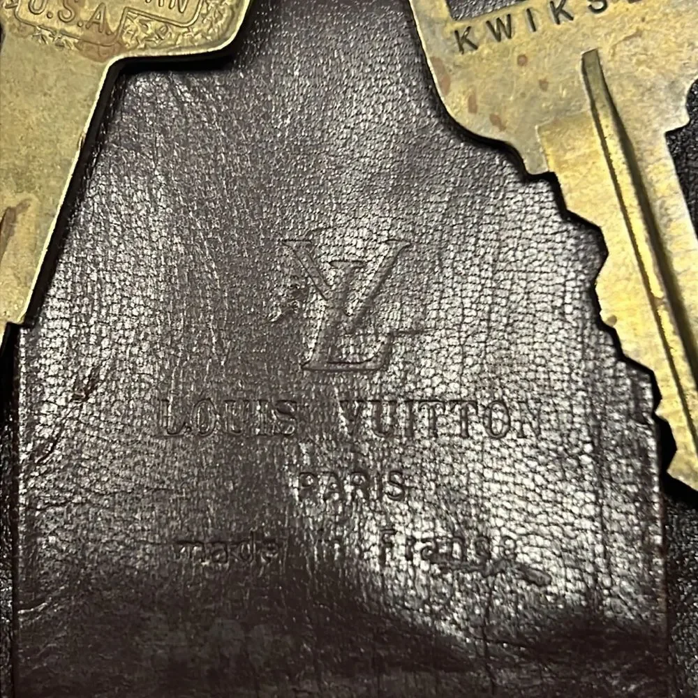 Louis Vuitton Vintage Logo Coated Canvas Key Coin Case Wallet Snap Hooks Zipper